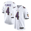 Baltimore Ravens Zay Flowers White Game Jersey