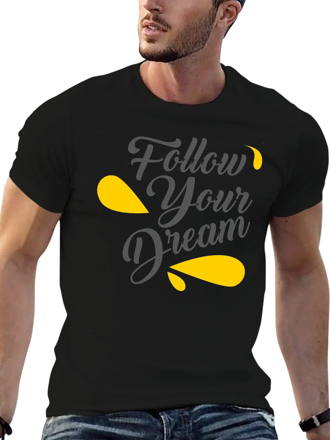 Follow Your Dream Graphic Tee - Black T-Shirt