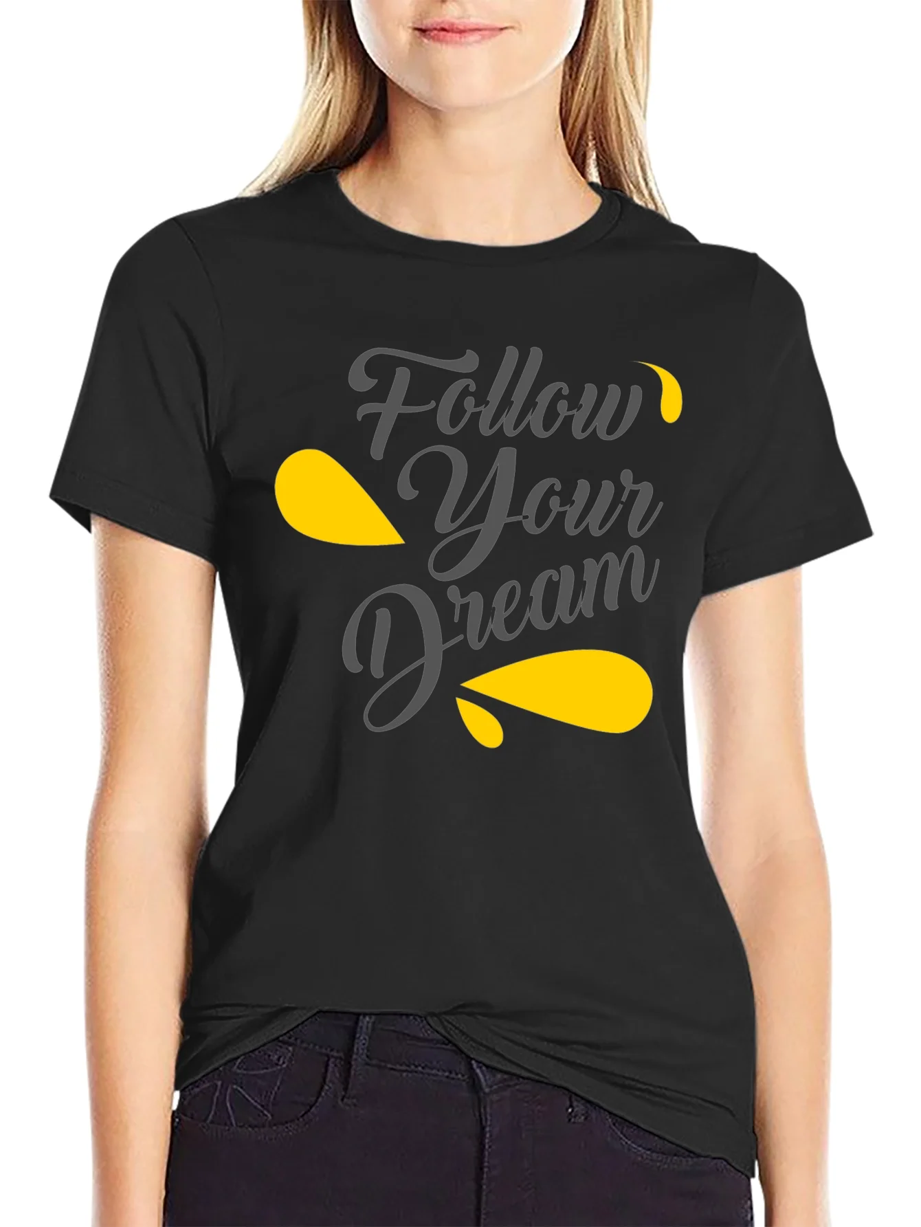 Follow Your Dream Graphic Tee - Black T-Shirt