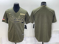 Men's Atlanta Braves Olive Salute To Service Limited Blank jersey