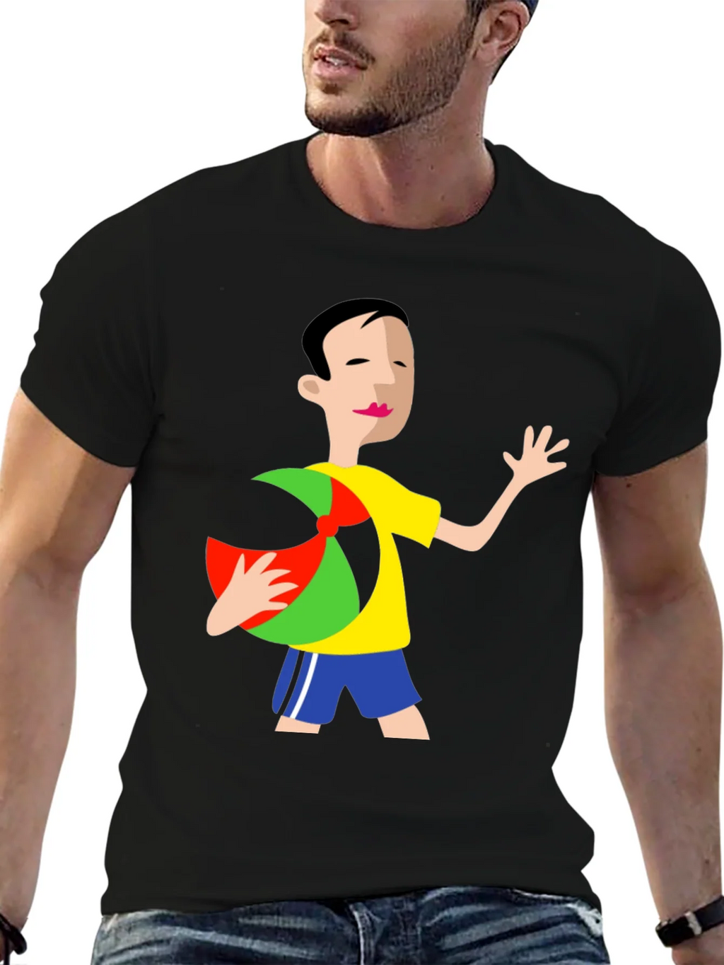 Cartoon Graphic Black T-Shirt