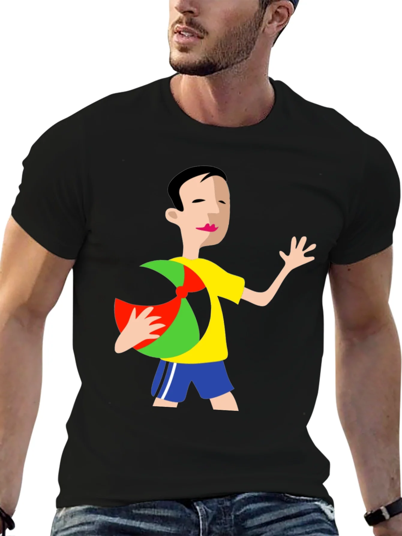 Cartoon Graphic Black T-Shirt