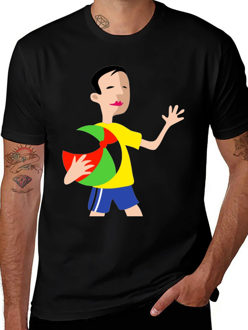 Cartoon Graphic Black T-Shirt