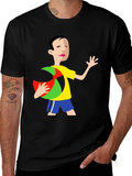 Cartoon Graphic Black T-Shirt