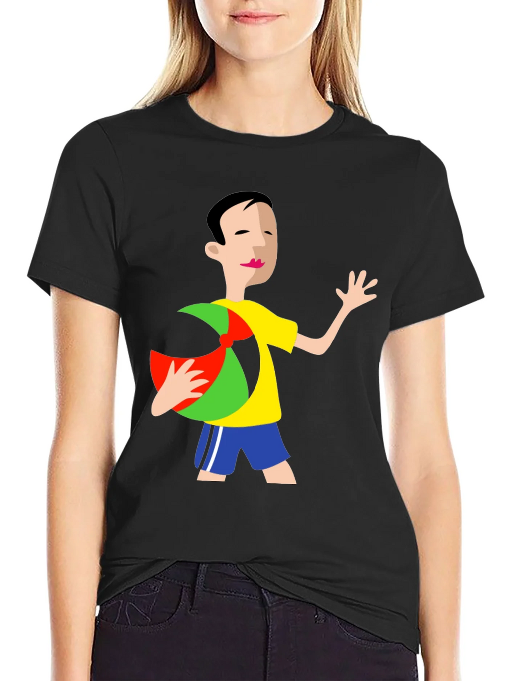 Cartoon Graphic Black T-Shirt