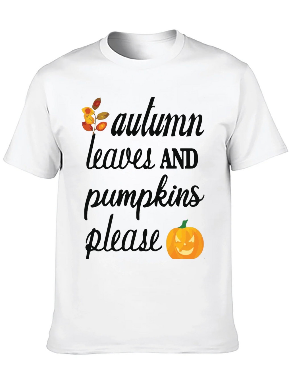 Autumn Leaves and Pumpkins Please T-Shirt