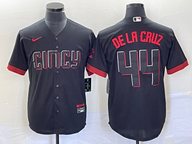 Men's Cincinnati Reds Elly De La Cruz #44 Black 2023 City Connect Replica Player jersey - S