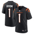 Cincinnati Bengals Number 1 Groom Black Game Jersey