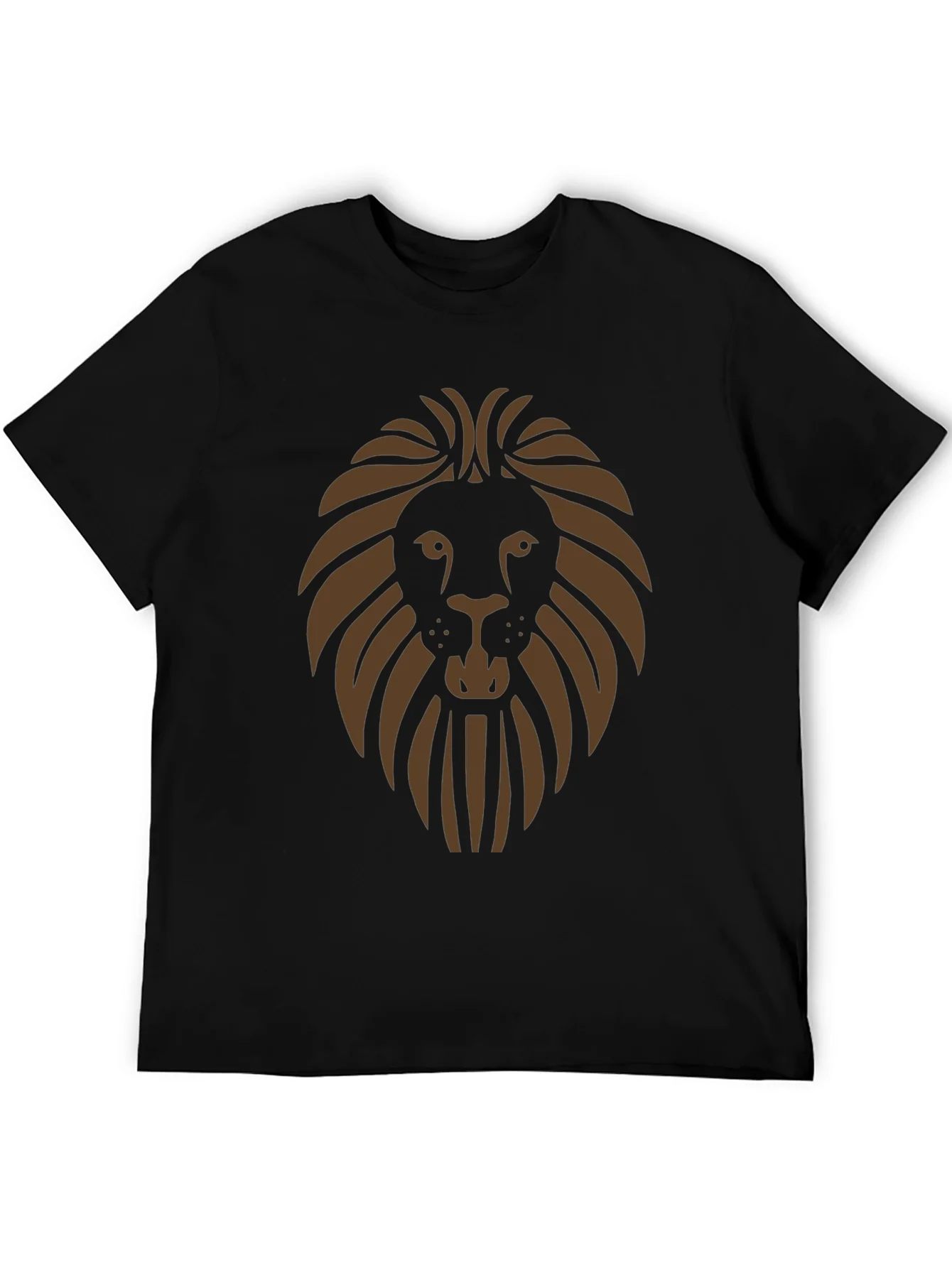 Lion Graphic Print Mens Black T-Shirt