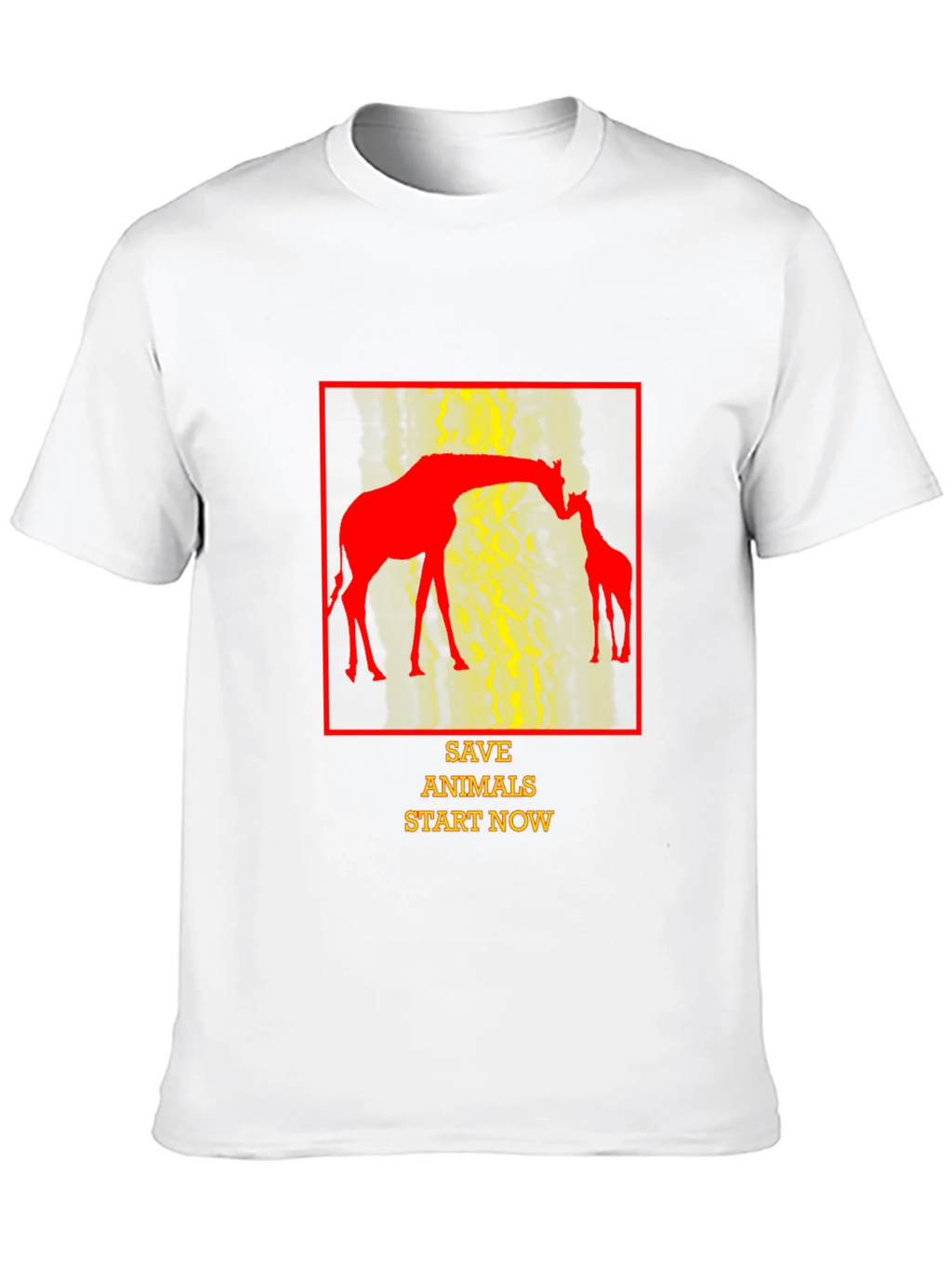 Save Animals T-Shirt - Giraffe Design