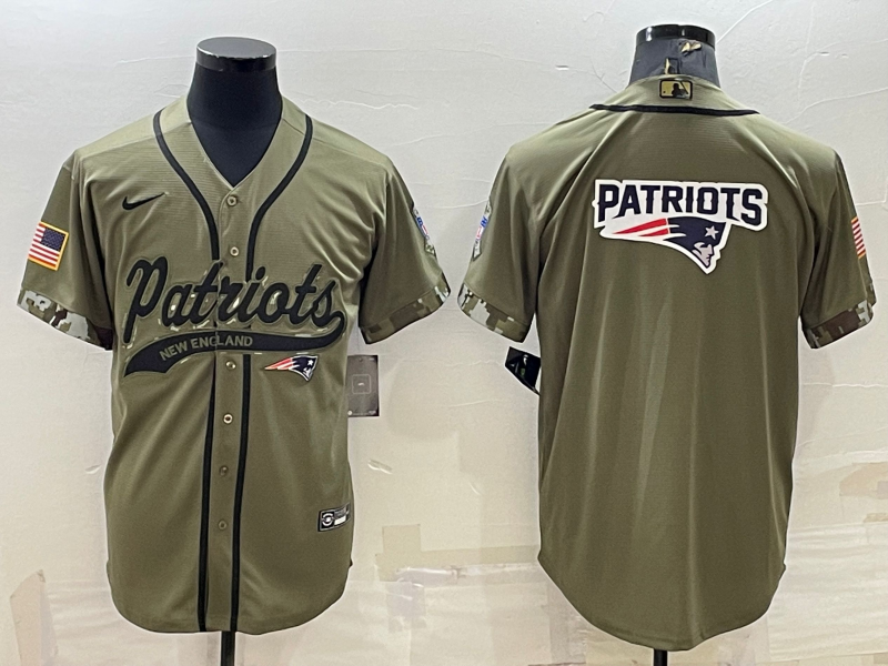 Men's New England Patriots Olive 2022 Salute To Service Limited jersey