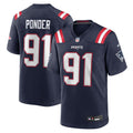 New England Patriots Elijah Ponder Navy Team Game Jersey