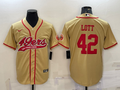 Men's San Francisco 49ers Ronnie Lott #42 Gold Game jersey Joint Edition