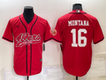 Men's San Francisco 49ers Joe Montana #16 Red Game jersey Joint Edition