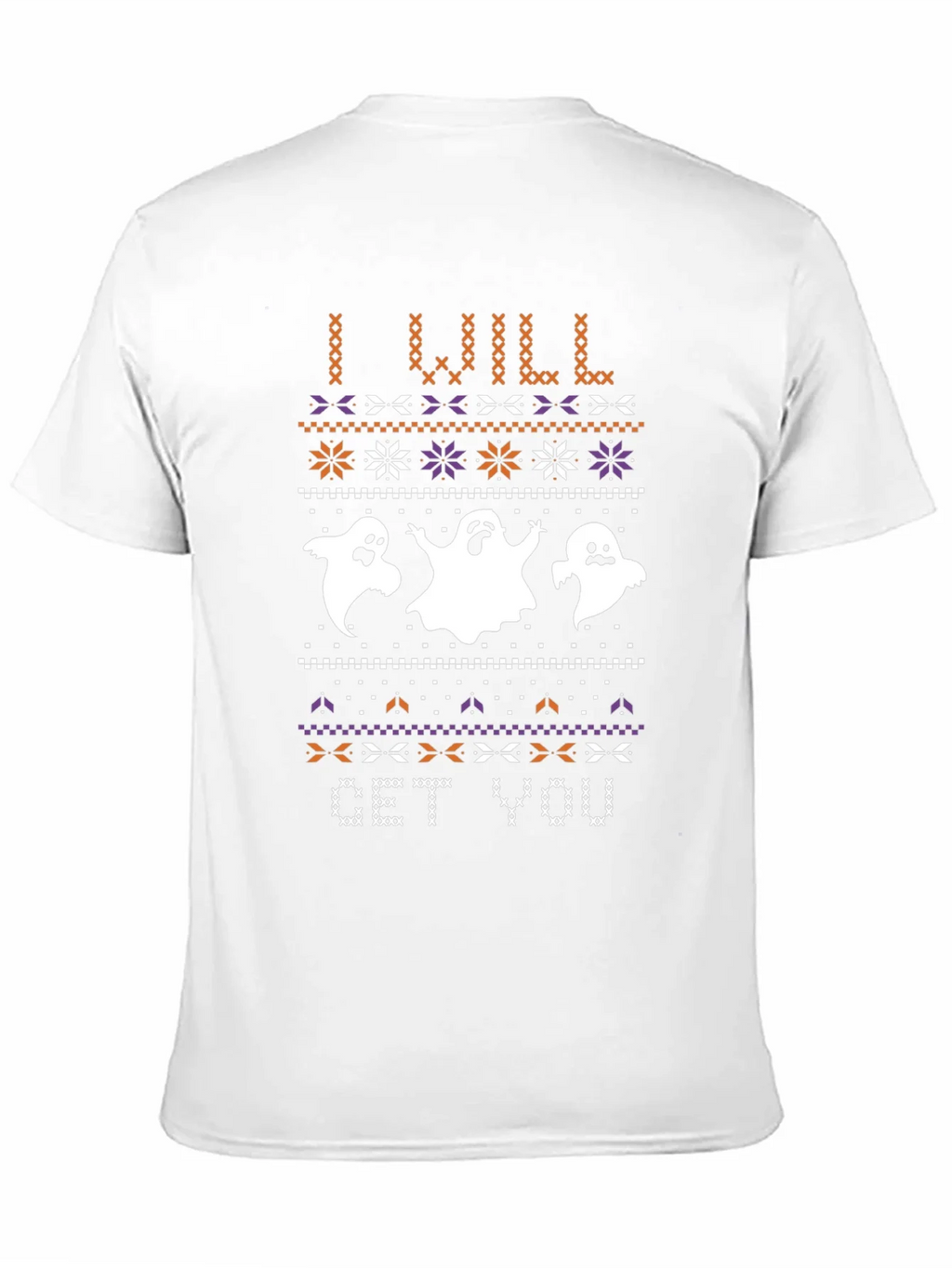 Halloween Ghost Sweater Pattern Black T-Shirt