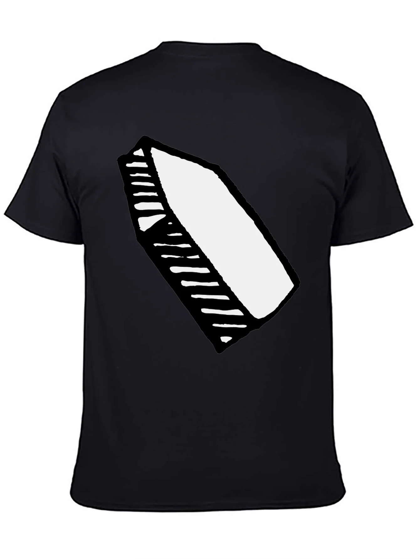 Black T-Shirt with Abstract Crayon Graphic