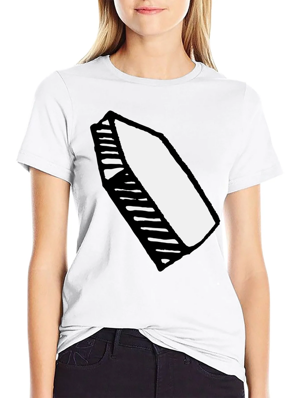 Black T-Shirt with Abstract Crayon Graphic