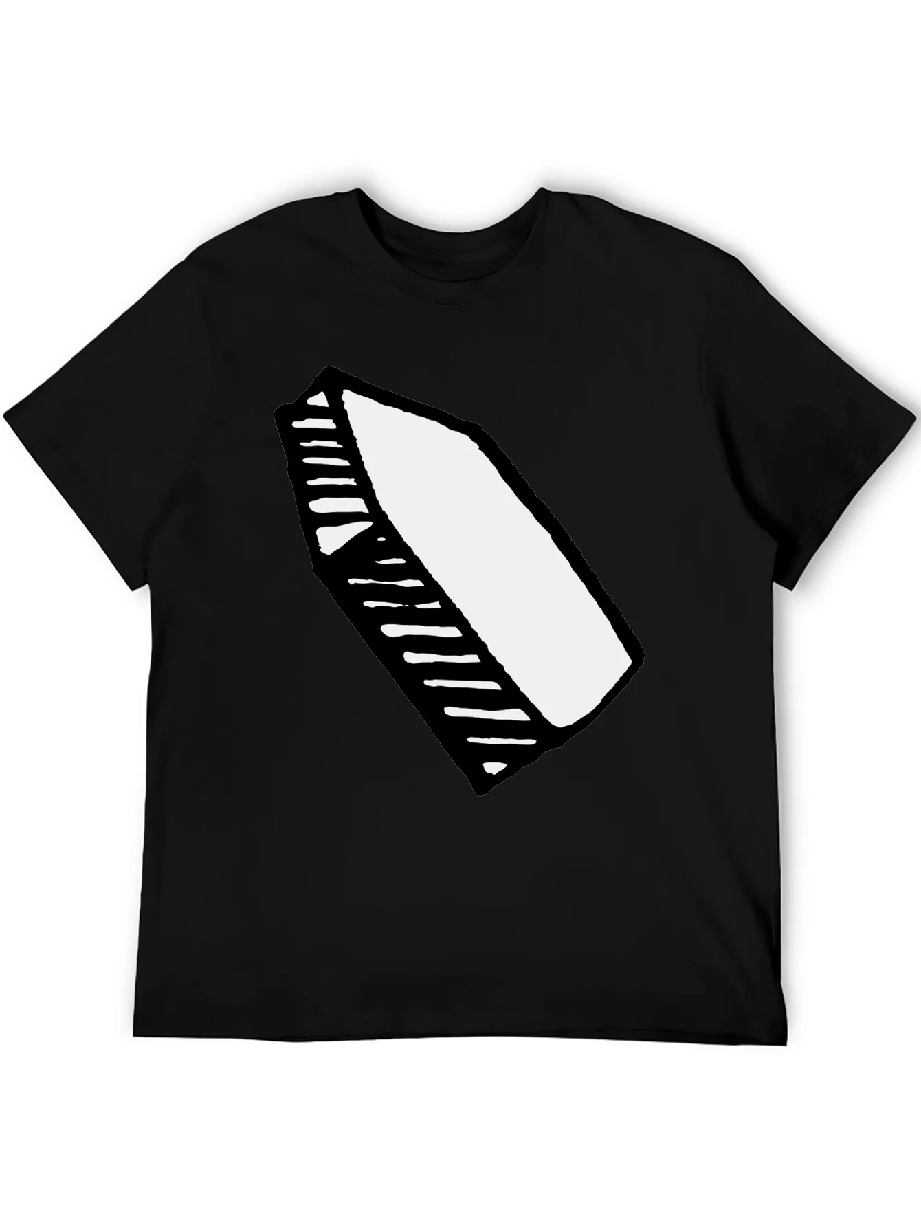 Black T-Shirt with Abstract Crayon Graphic