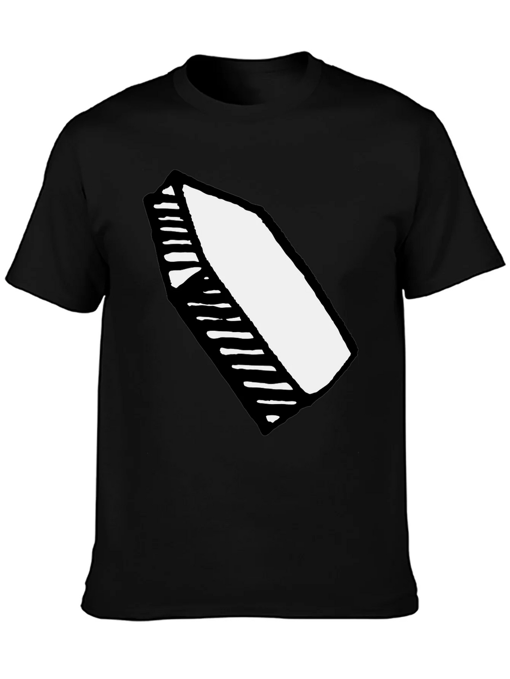 Black T-Shirt with Abstract Crayon Graphic