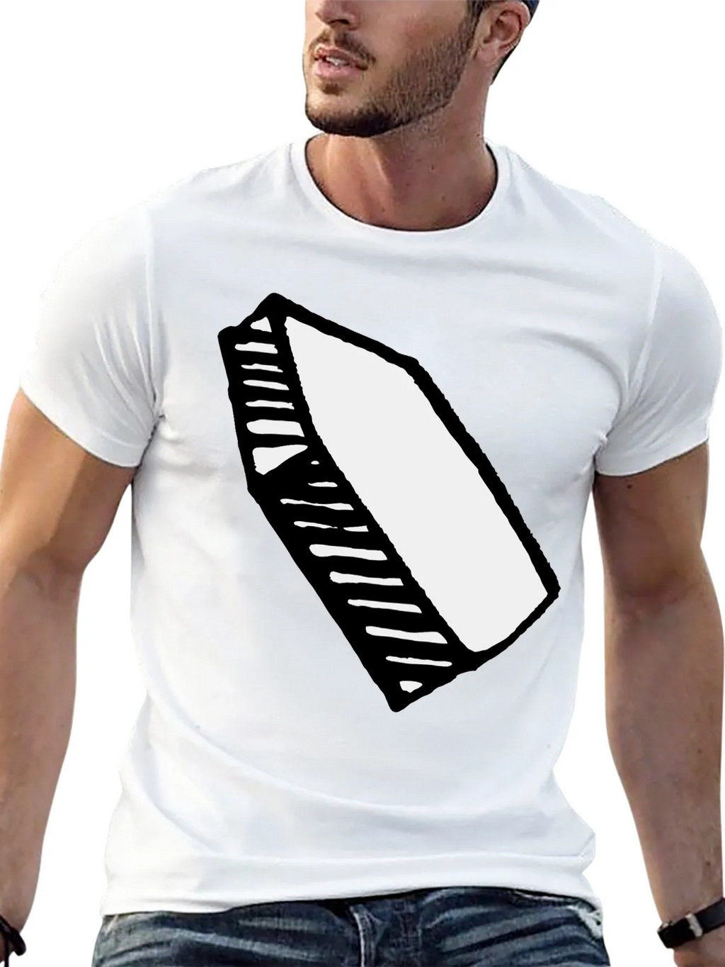 Black T-Shirt with Abstract Crayon Graphic