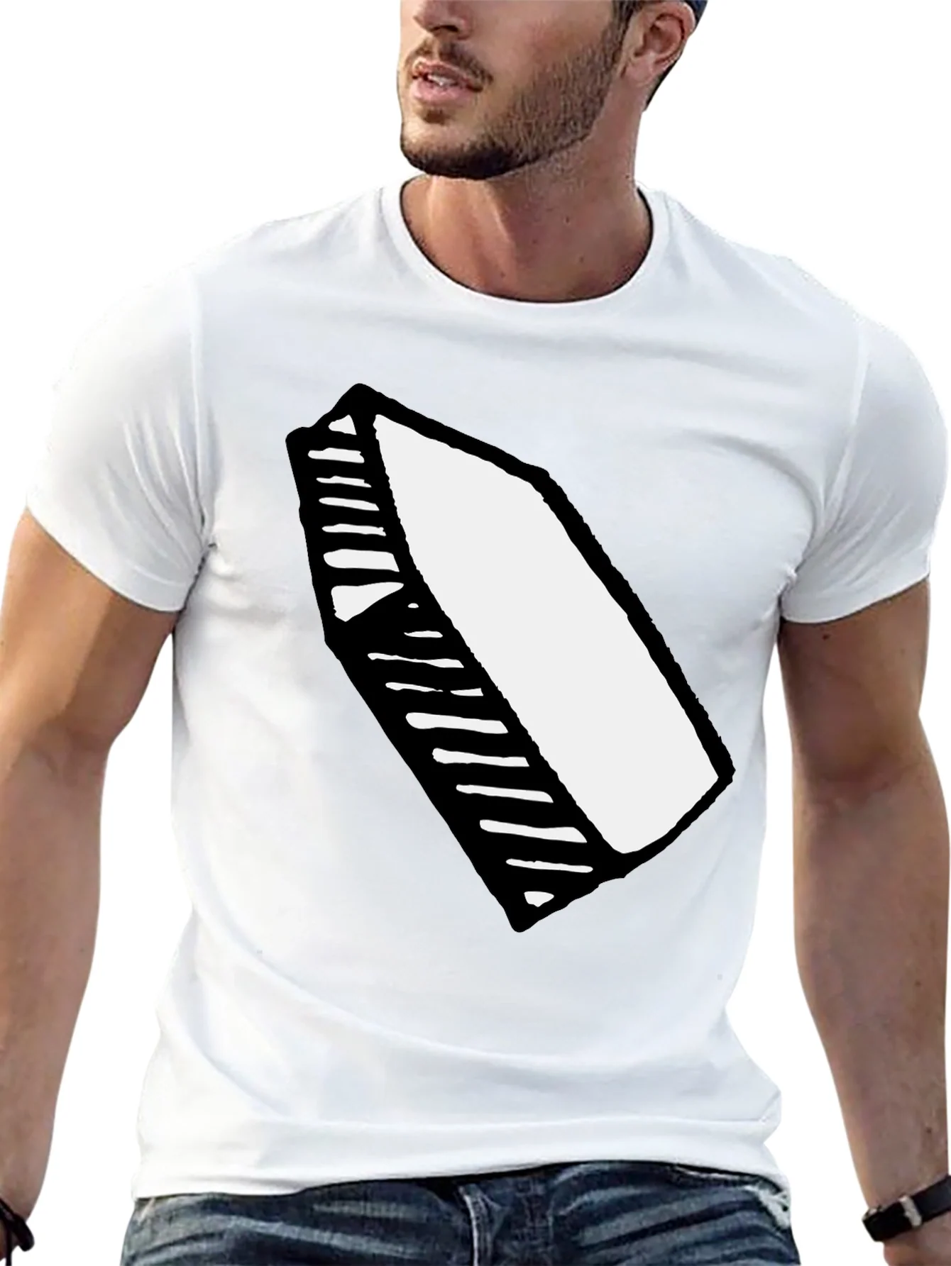 Black T-Shirt with Abstract Crayon Graphic