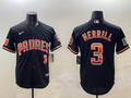 Men's San Diego Padres Jackson Merrill #3 Black Game Player jersey