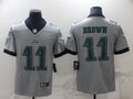Men's Philadelphia Eagles A.J. Brown #11 Gray Inverted Game jersey
