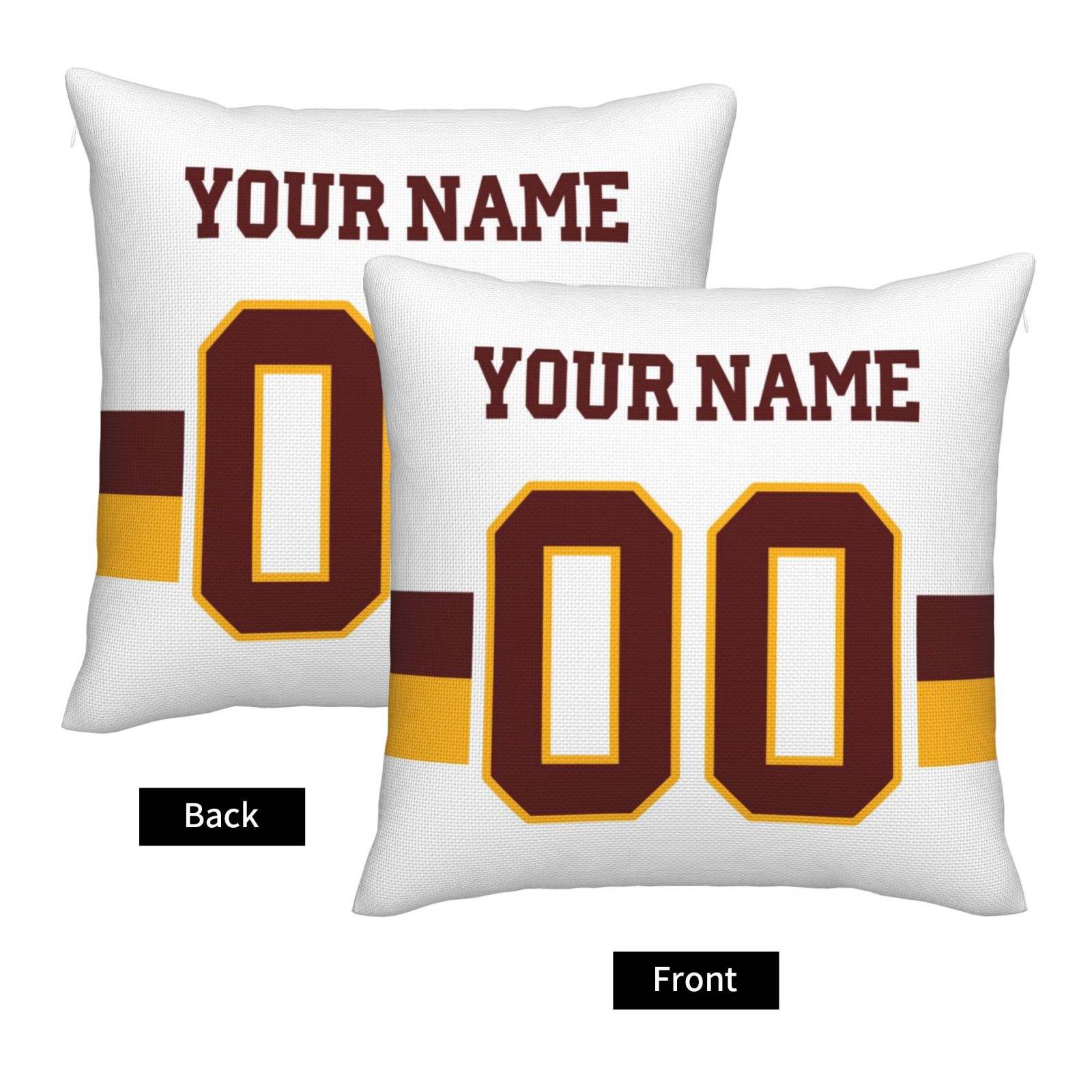 Custom W.Football Team White Decorative Throw Pillow Case - Print Personalized Football Team Fans Name & Number Birthday Gift