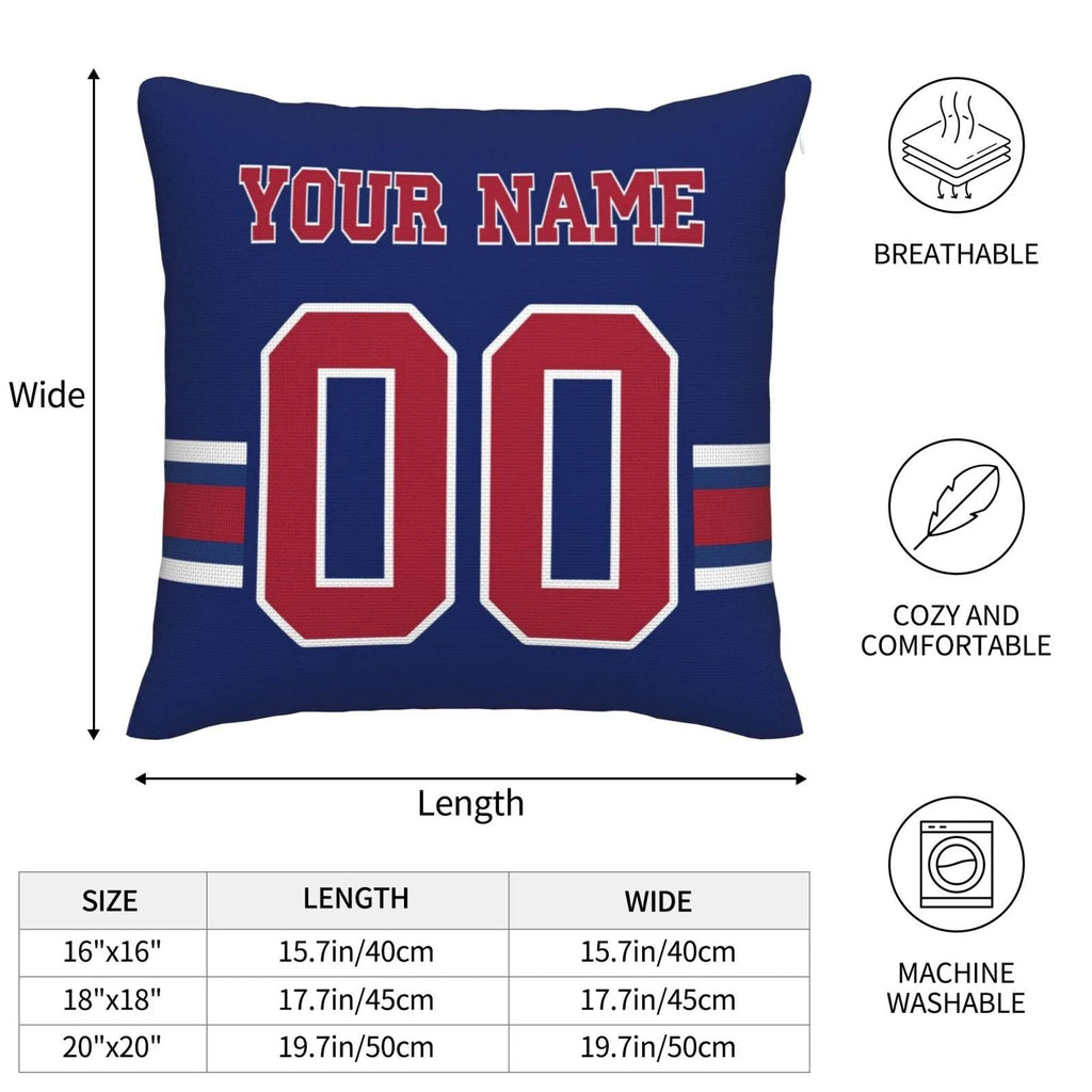 Custom NY.Giants Pillow Decorative Throw Pillow Case - Print Personalized Football Team Fans Name & Number Birthday Gift Football Pillows