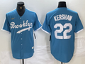 Men's Los Angeles Dodgers Clayton Kershaw #22 Light Blue Alternate Cooperstown Collection Player jersey