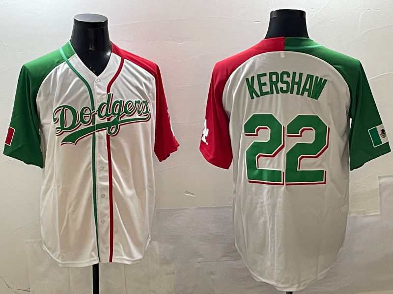 Men's Los Angeles Dodgers Clayton Kershaw #22 White Player Jersey1