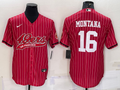 Men's San Francisco 49ers Joe Montana #16 Red Player jersey Joint Edition