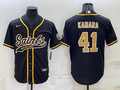 Men's New Orleans Saints Alvin Kamara #41 Black Game jersey Joint Edition
