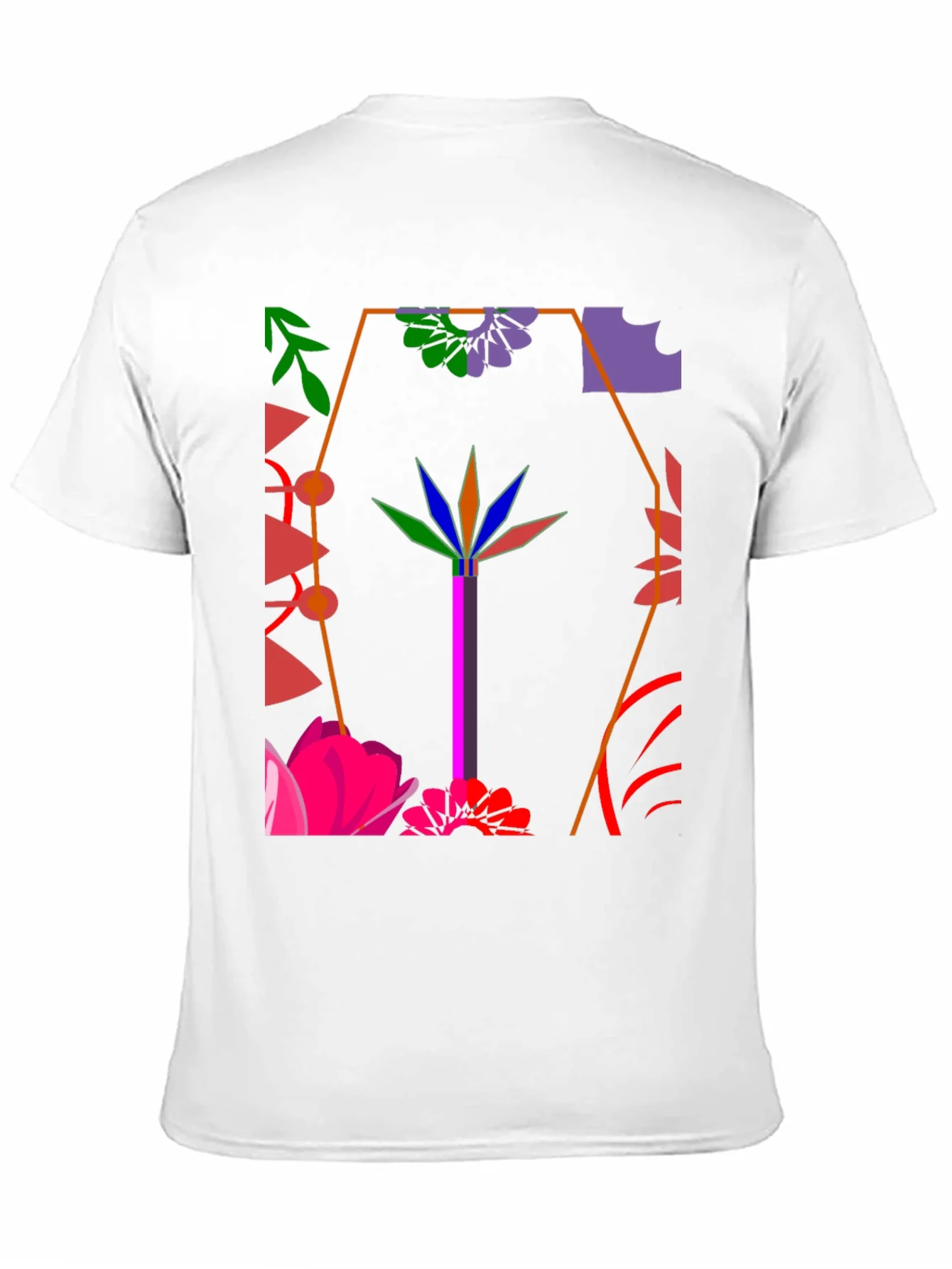 Abstract Floral Graphic Black T-Shirt