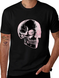 Skull Graphic Print Black Tee