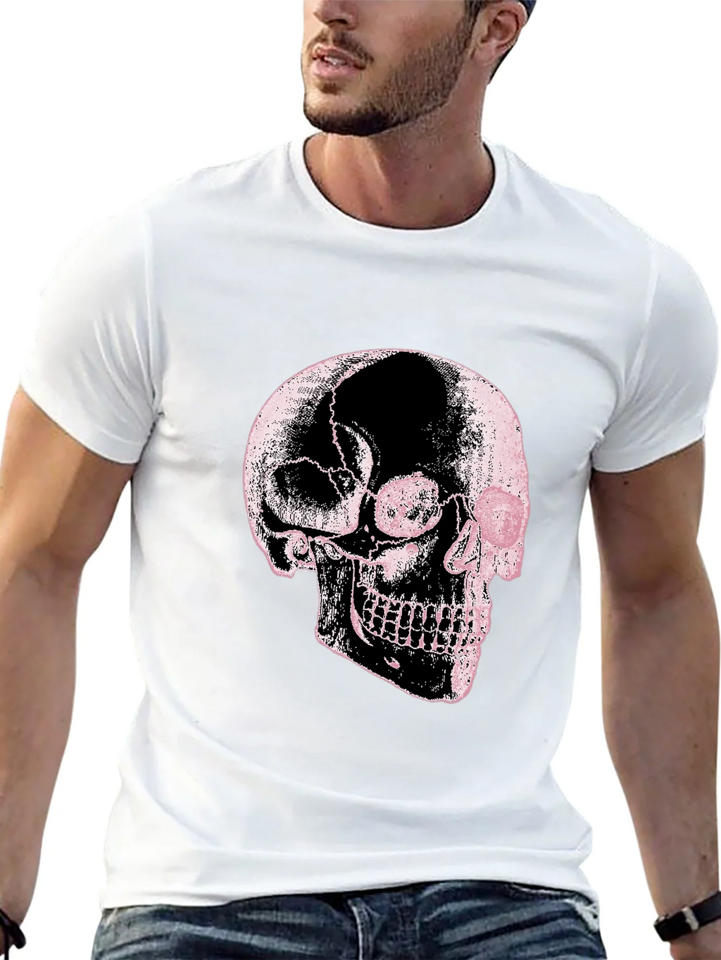 Skull Graphic Print Black Tee