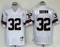 Men's Cleveland Browns Jim Brown Mitchell & Ness White Legacy Replica Jersey1