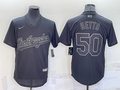 Men's Los Angeles Dodgers Mookie Betts #50 Black Authentic Game jersey