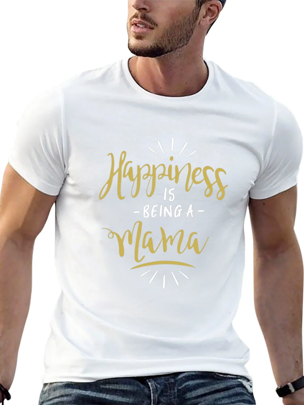 Happiness Is Being a Mama Black T-Shirt