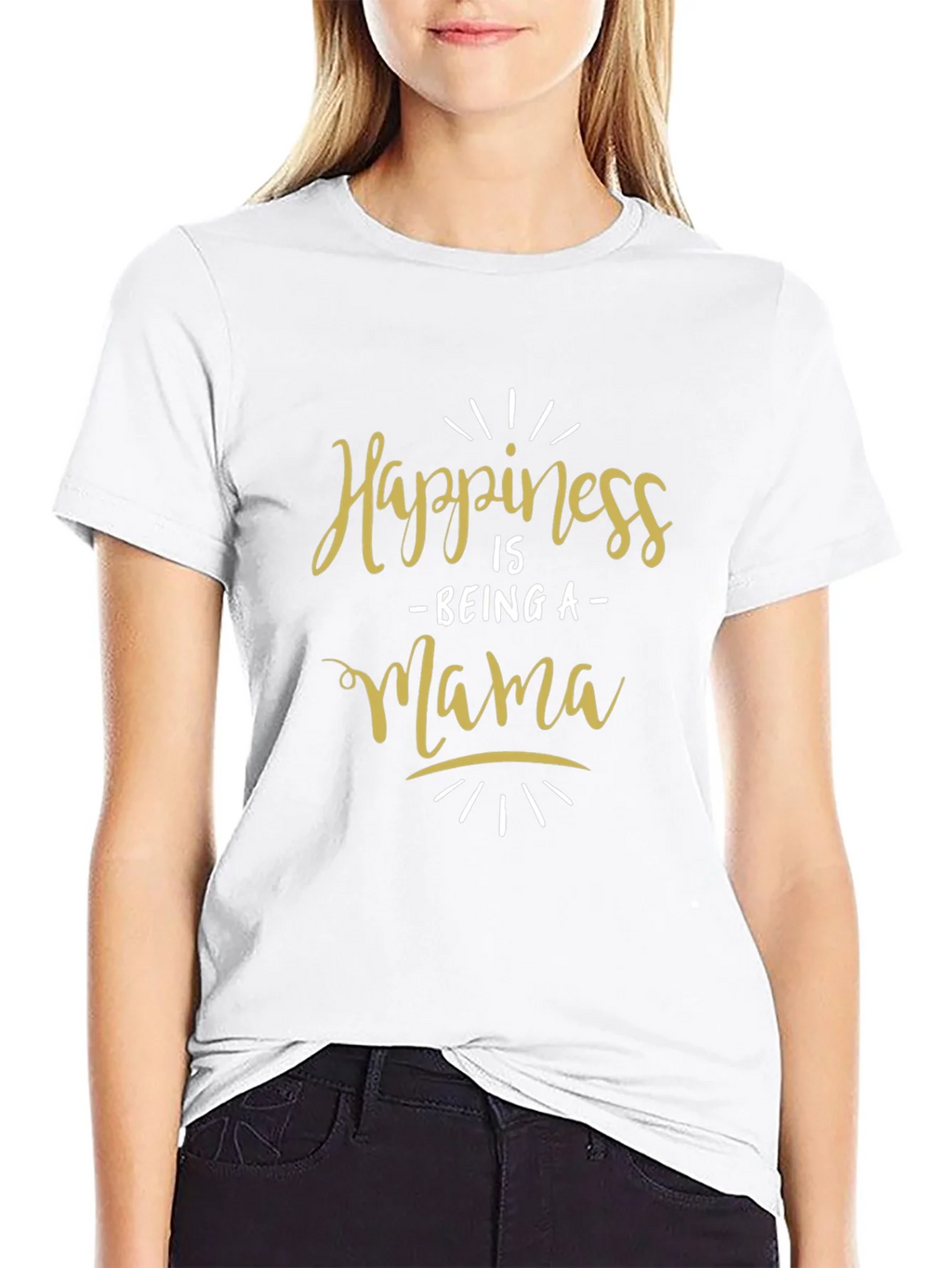 Happiness Is Being a Mama Black T-Shirt
