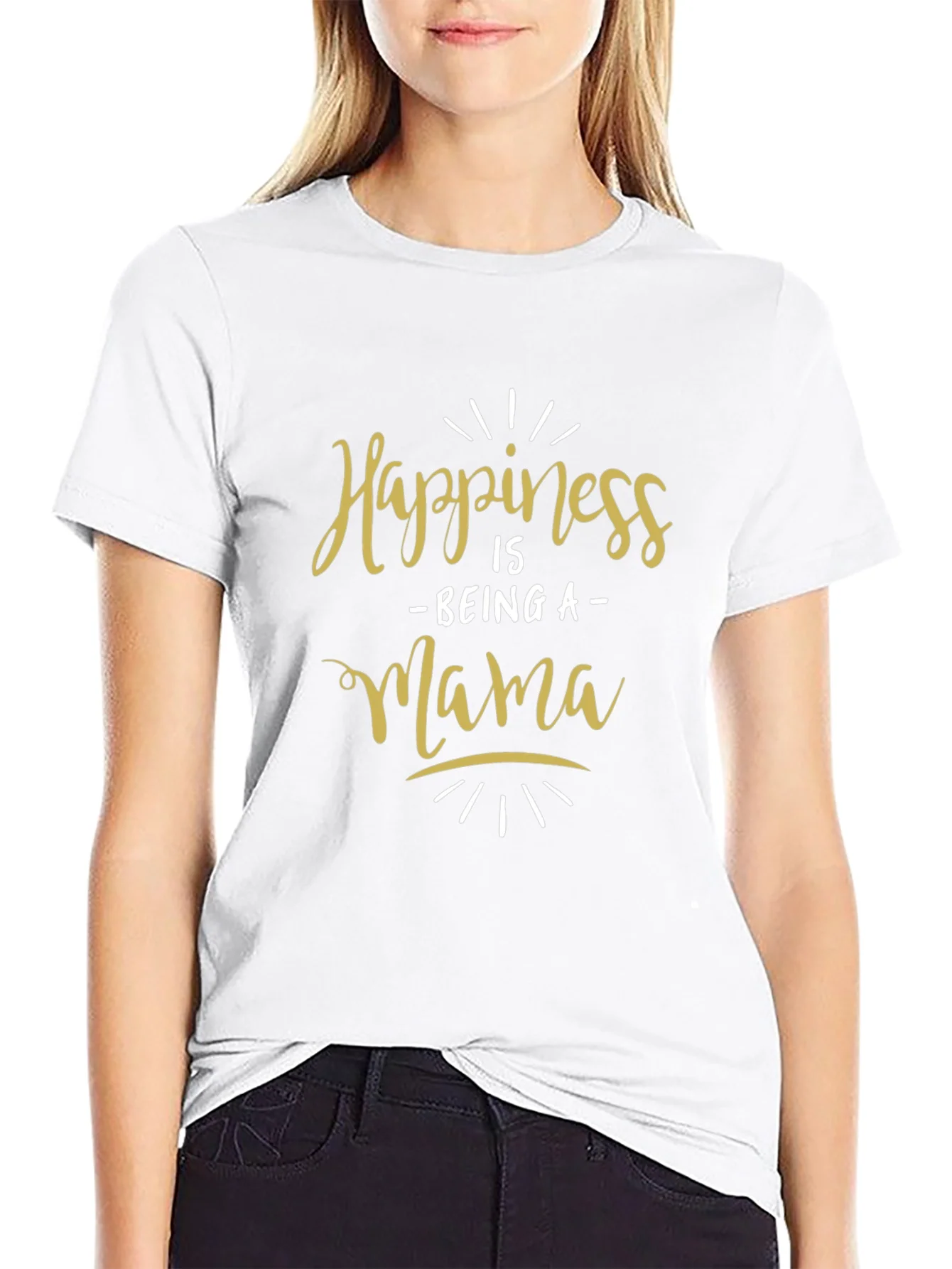 Happiness Is Being a Mama Black T-Shirt