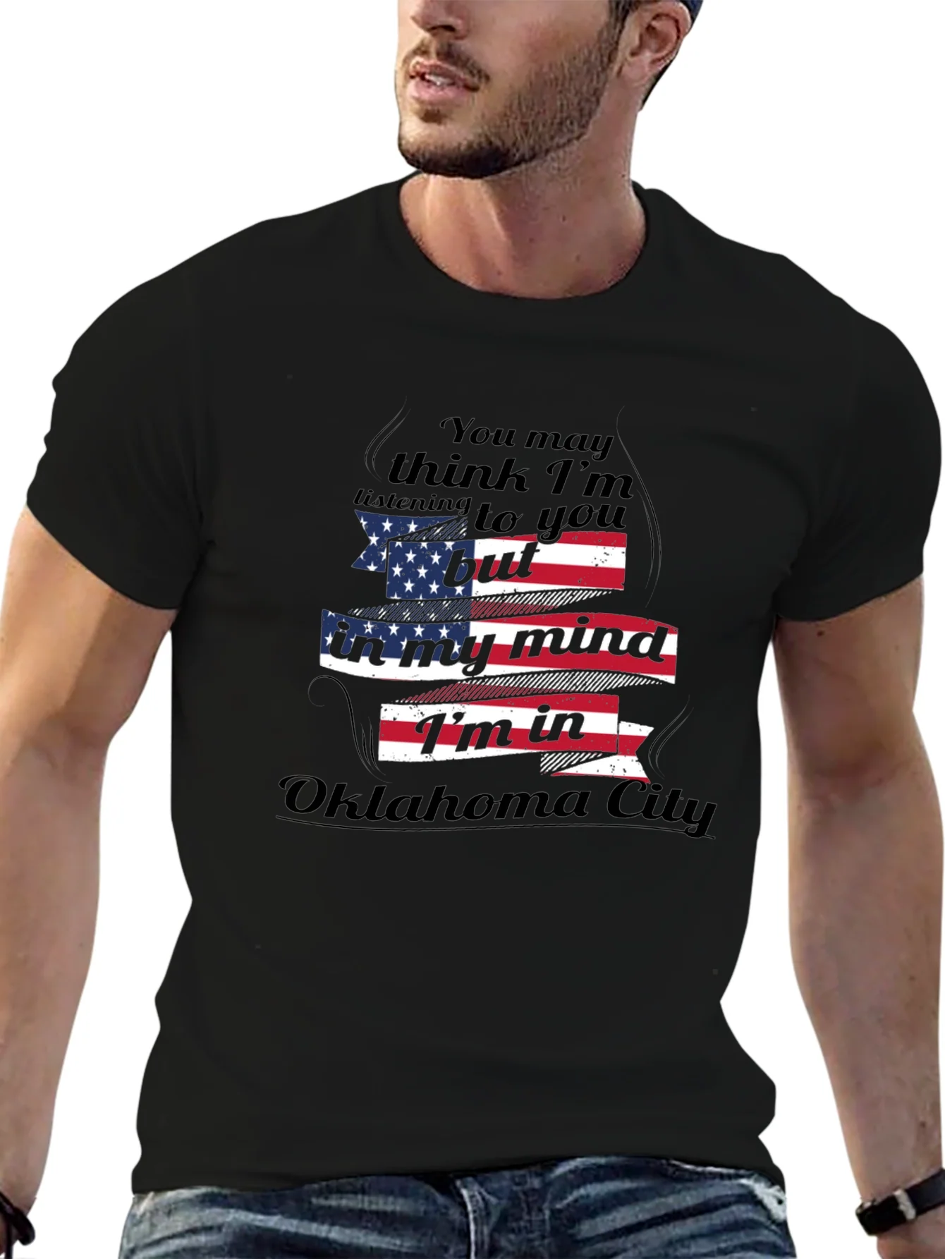 Oklahoma City Mind T-Shirt - USA Flag Graphic Tee