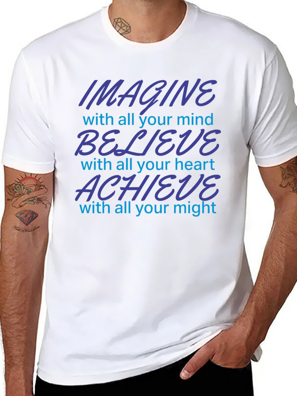 Imagine Believe Achieve Motivational T-Shirt