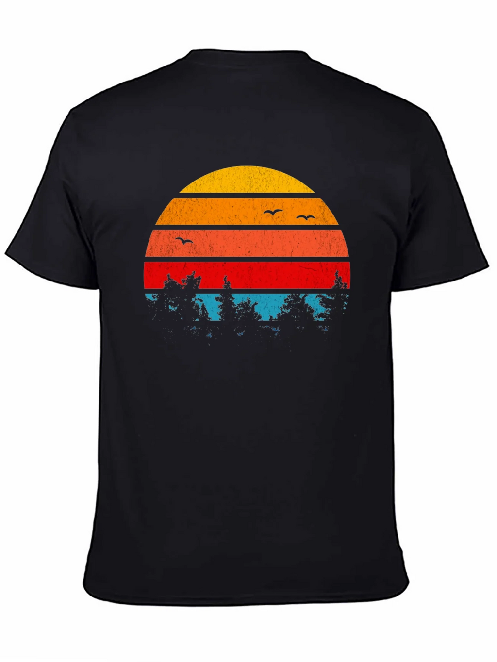 Retro Sunset Trees Graphic T-Shirt