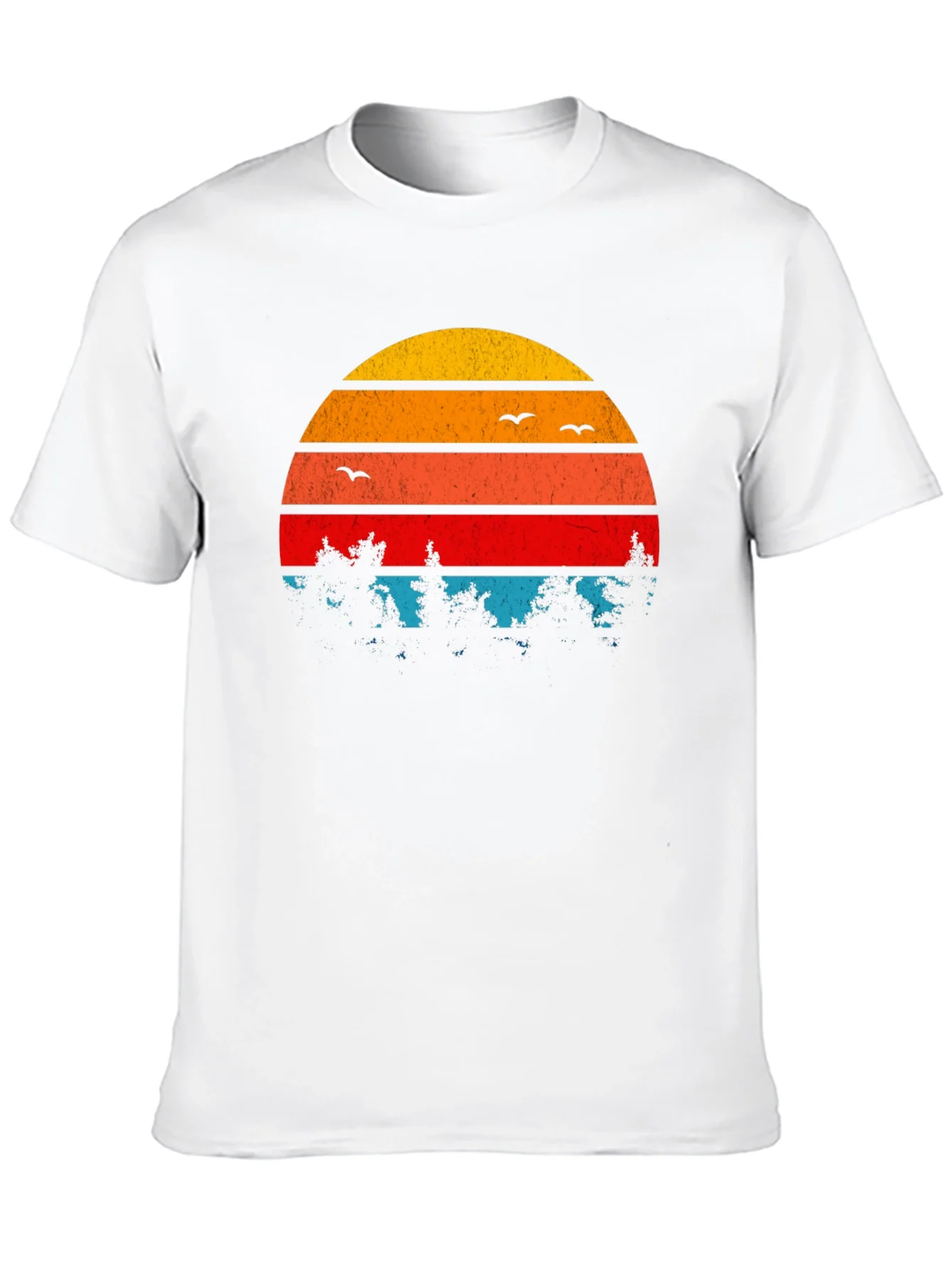 Retro Sunset Trees Graphic T-Shirt