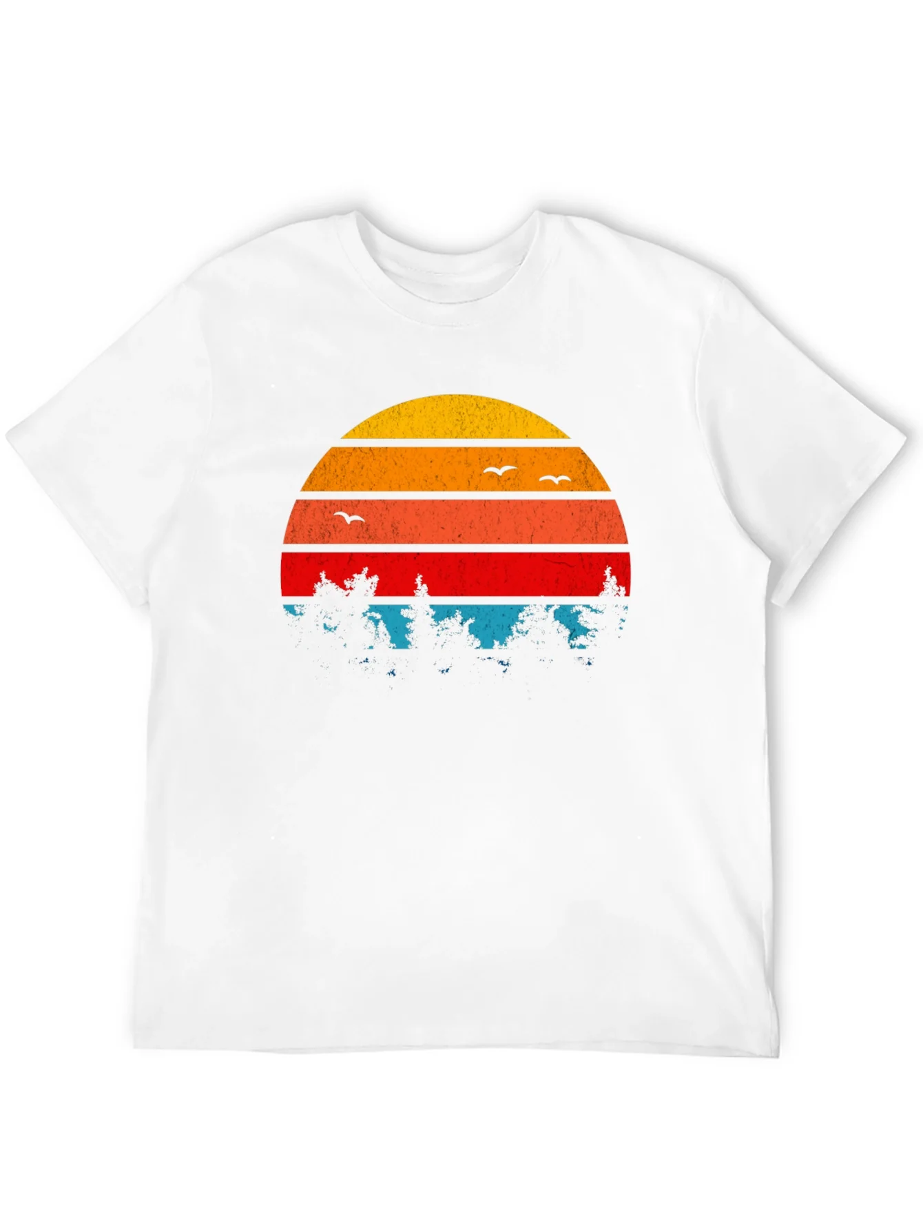 Retro Sunset Trees Graphic T-Shirt