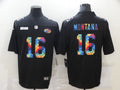 Men's San Francisco 49ers Joe Montana #16 Black Player Game jersey