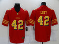 Men's San Francisco 49ers Ronnie Lott #42 Red Player Game jersey