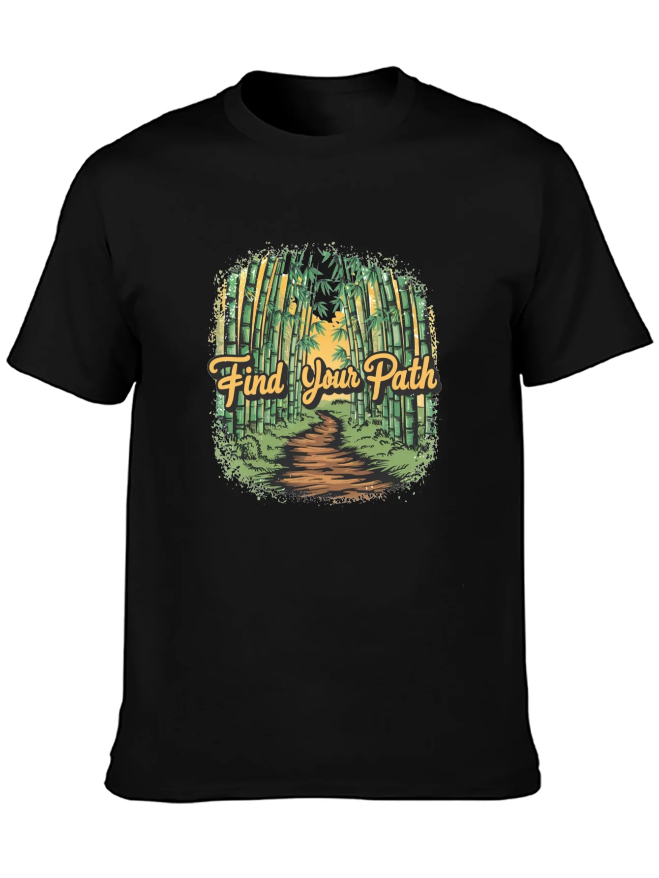 Find Your Path Graphic T-Shirt - Bamboo Forest Design