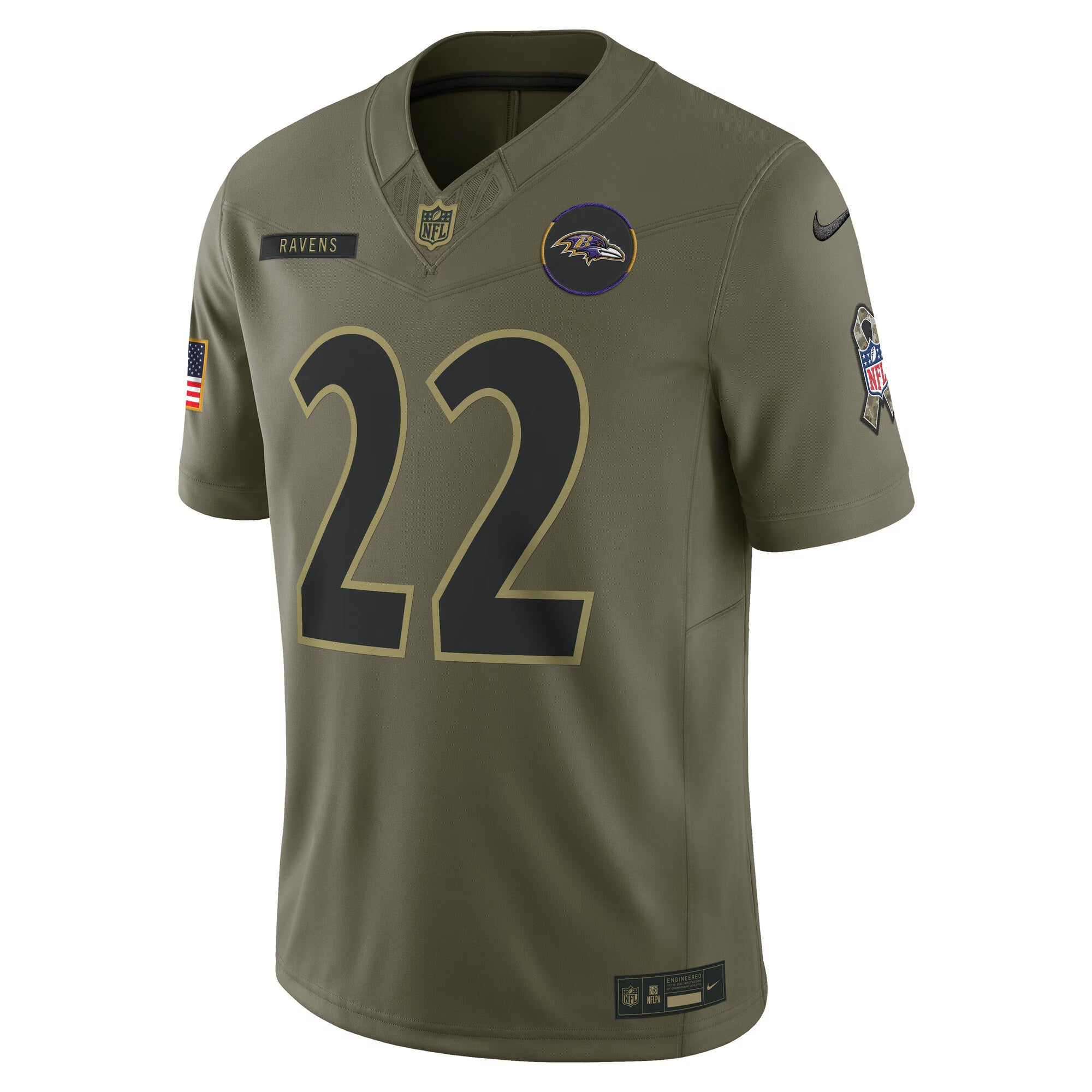 Baltimore Ravens Derrick Henry Olive 2025 Salute to Service Limited Jersey